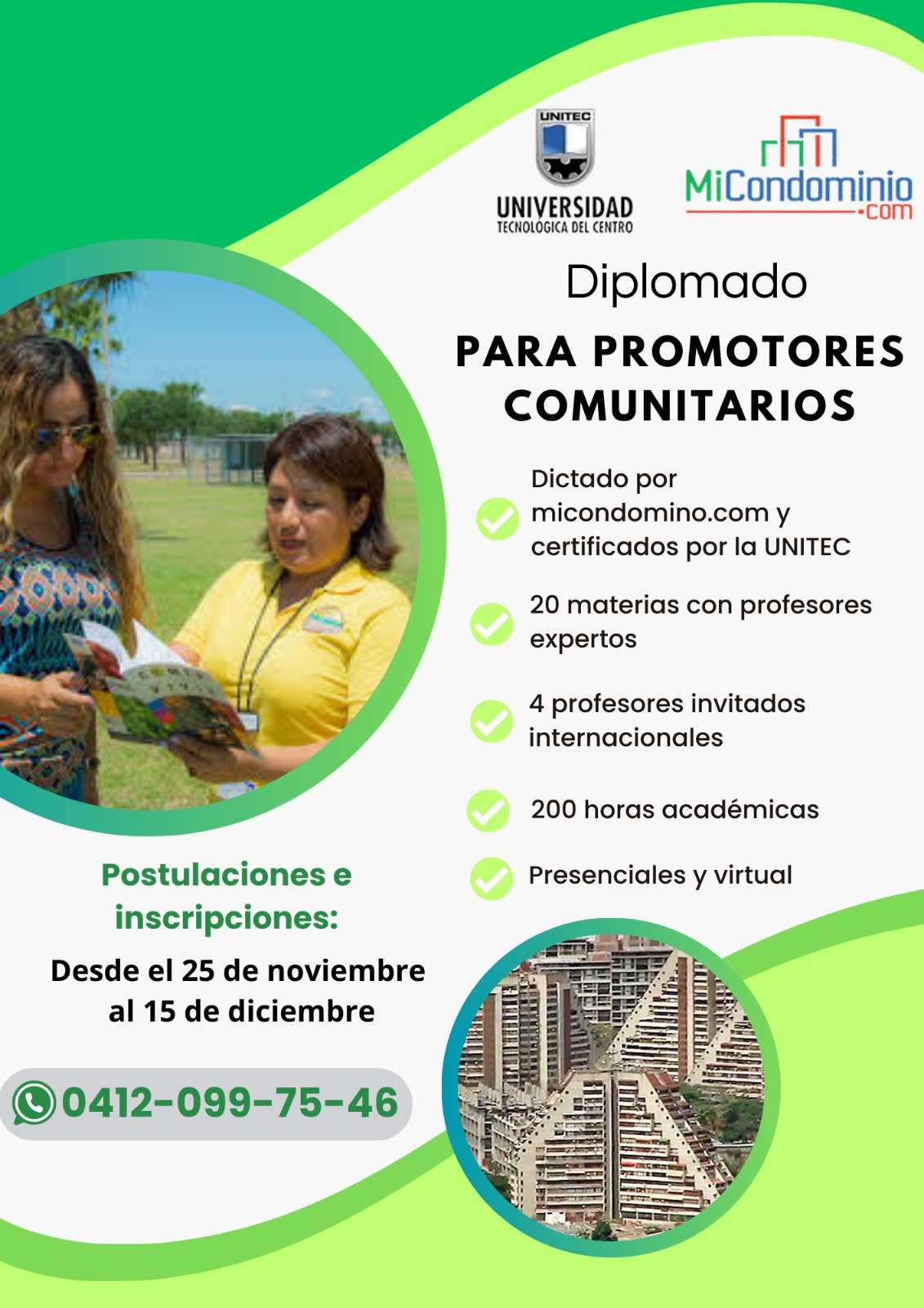 Inscripciones y postulaciones para el diplomado para promotores comunitarios